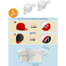 Canvela 2 Adet Beyaz Plastik Kendinden Yapışkanlı Şapka Asma Aparatı Şık Tasarım Düzenleyici Kolay Kurulum