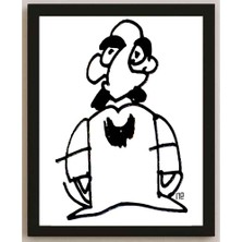 Karikatural Nezih Danyal Tipler Kişiye Özel Sertifikalı Sınırlı Fine Art Karikatür Baskı NTP00008