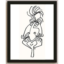 Karikatural Nezih Danyal Tipler Kişiye Özel Sertifikalı Sınırlı Fine Art Karikatür Baskı NTP00017