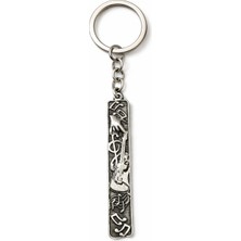 Herşey Nota Ince Uzun Dikdörtgen Formlu Sembolik Desenli Metal Anahtarlık