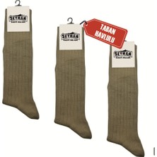 Seyhan Askeri Malzeme Askeri Çorap Haki Renk Dikişsiz Çorap - Taban Havlulu - Orjinal Istihkak Çorap (3 Çift)