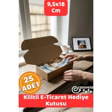 Canvela 25 Adet Kilitli E-Ticaret Hediye Kutusu 18x9.5x5.3 Cm Kraft Karton Kargo Paketleme Kutusu