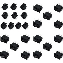 Maroces 25 Adet MR-125B Mini (S) Siyah Işıksız Anahtar On-Off 2p