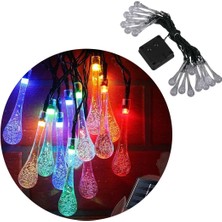 Powermaster PM-29077 8 Modlu Solar 5m Renkli Su Damlası LED Zinciri - Su Geçirmez Bahçe ve Balkon Aydınlatması