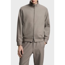 Emporio Armani Pamuk Karışımlı Regular Fit Logolu Fermuarlı Dik Yaka Sweat Erkek Sweat EM004534 AF13700 F8219