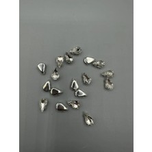 Boncukcu Abla 8X13 (1.3cm) Kasalı Dikme Damla Kristal Taş Beyaz (50 Adet)