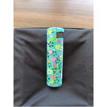 Renkli Çiçek Desenli Işıklı Kadınlara Özel Metal Jet Turbo Çakmak