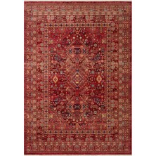 Cool Halı Anka Kırmızı Etnik Desen Renkli Vintage Yumuşak Otantik Kolay Temizlenir Salon Oturma Odası Halısı