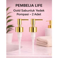 Kitchen Pembelia 2 Adet Gold Yedek Sıvı Sabunluk Yedek Pompası Fiskiye Gold Renk Sıvı Sabun Pompası