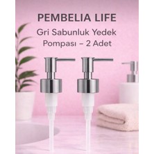 Kitchen Pembelia 2 Adet Gri Yedek Sıvı Sabunluk Yedek Pompası Fiskiye Silver Renk Sıvı Sabun Pompası