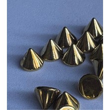 Boncukcu Abla 10 mm Gold Renk Drop Delikli Dikme Drop Gotik Giyim Zımba (25 Adet)