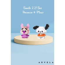 Arvela Mini Blok Oyuncak Figür Seti 2’li – Pochacco ve Piglet | Mikro Blok Koleksiyon Seti