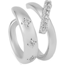 The Originals Vip Gümüş Renk Zirkon Taşlı Earcuff Kıkırdak Küpe