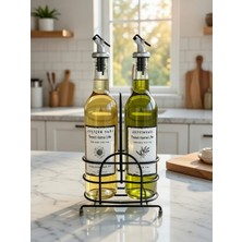 Demir Stantlı 750 ml Cam Zeytinyağı Ayçiçek Yağı Şişesi Yağlık, Yağdanlık