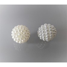 Boncukcu Abla Delikli Böğürtlen Beyaz Plastik Inci 14 mm (20 Adet) B:69