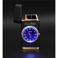 Şık Kişiye Özel Lüks Saatli Gazlı Çakmak, Yılbaşı Hediyesi