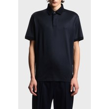 Emporio Armani Pamuk Karışımlı Regular Fit Logolu Düğmeli Polo Erkek Polo EM004588 AF10017 UB118