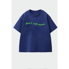 Monila Unisex Çocuk Pamuklu Bisiklet Yaka Baskılı T-Shirt