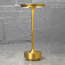 Matechno Lüks Şarjlı Dokunmatik Metal LED Restoran Bar Masa Lambası Yemek Masası Ambiyans Işığı Gece Lambası