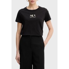 Armani Exchange Pamuklu Regular Fit Logolu Bisiklet Yaka T Shirt Bayan T Shirt XW001850 AF10356 UC001