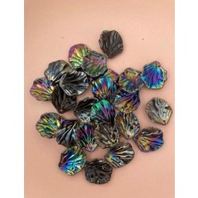 Boncukcu Abla 100 Adet Yaprak Inci Lacivert Janjanlı Inci Boncuk– 20 mm / Istiridye Formlu Inci Delikli Inci B:55