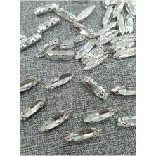 Boncukcu Abla 4*15MM Mekik Kristal Dikme Kasalı Taş (100 Adet)