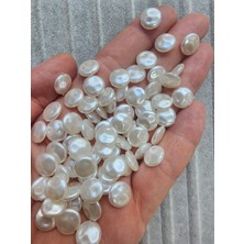 Boncukcu Abla 10 mm Mercimek Mayorka Görünümlü Krem Rengi Lüx Inci 200 Adet B:37