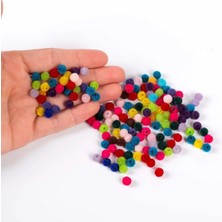 Boncukcu Abla 6 mm Yuvarlak Kadife Boncuk, Karışık Renk Kadife Kaplı Boncuk, ( 25 gr - 210-220 Adet )