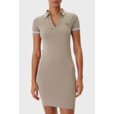 Guess 4g Logolu Slim Fit Polo Yaka Mini Elbise V6RK02Z4692 Bayan Elbise V6RK02 Z4692 Fnl8