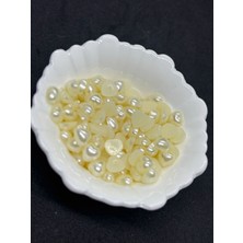 Boncukcu Abla Yarım Kalp Inci 8 mm Krem Rengi (50 gr - 350 Ad) B:8