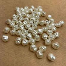 Boncukcu Abla Küre Şekilsiz Delikli Inci Sedefli Krem Rengi (10 Mm) 100 Adet B:38
