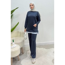 Tesettür Diyarı Eteği Gömlekli Alt Üst Tesettür Takım- Antrasit