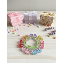 Boncukcu Abla Ayıcık Temalı Kiraz Figürlü Delikli Renkli Akrilik Boncuk Seti (50 Adet, 20MM) B:58