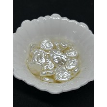 Boncukcu Abla 100 Adet Kırık Beyaz Sedefli Kalp Inci Delikli Dikme Inci Boncuk (12 Mm) B:13