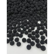 Boncukcu Abla 100GR Siyah Renk 14MM Parçalı Böğürtlen Model Inci Boncuk Takı Boncuğu (100 Adet)