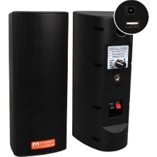 Magicvoice Mv-26 2x7.5 cm 50 Watt Komütatörlü Hat Trafolu Siyah Sütun Hoparlör (2'li Takım)