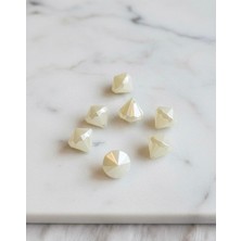 Boncukcu Abla 50 Adet Krem Rengi Elmas Kesim Akrilik Delikli Boncuklar 15MM B:79