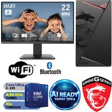 MSI Şafak-Ofis-Iş-Pc | Yapay Zeka (Aı) | Intel Core Ultra 5 | 32GB Ddr5 Ram | 1tb Nvme SSD | Wifi + Bluetooth | 22" Msı Monitör | Ofis Bilgisayarı Seti