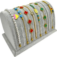 Sezgin Kutu ve Aksesuar Bileklik Tesbih ve Püskül Standı Semer Model Süet Gri