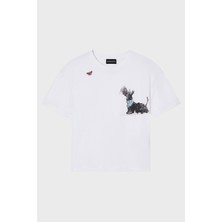 Emporio Armani Pamuk Karışımlı Regular Fit Bisiklet Yaka T Shirt Bayan T Shirt EW004386 AF24854 U0002
