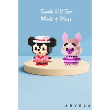 Arvela Mini Blok Oyuncak Figür Seti 2’li – Minnie ve Piglet | Mikro Blok Koleksiyon Seti