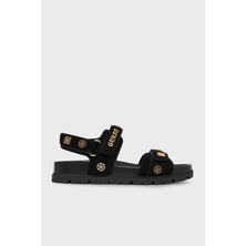 Guess Logolu Cırt Cırtlı Süet Dokulu Sandalet FLPFLOESU03 Bayan Sandalet Flpflo ESU03 Black