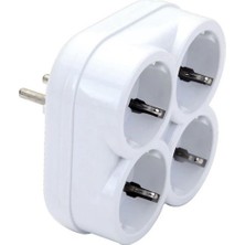 De-Pa 10004 Topraklı 16 Amper 250 Volt Beyaz 4'lü Çok Amaçlı Golyat Priz