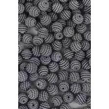 Boncukcu Abla 50 gr 14MM Gri Parçalı Böğürtlen Inci Boncuk Takı Yapım Boncuğu (50 Adet)