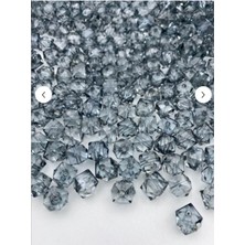 Boncukcu Abla 10MM Gri / Antrasit/füme Renk Küp Kübik Model Akrilik Boncuk ,çanta Boncuğu (100 Adet)