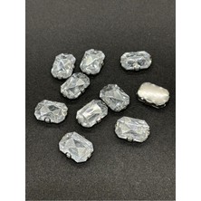 Boncukcu Abla 13X18 (1.8 Cm) Dikdörtegen Kasalı Dikme Taş Beyaz 10 Adet