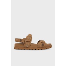 Guess Logolu Cırt Cırtlı Süet Dokulu Sandalet FLPFLOESU03 Bayan Sandalet Flpflo ESU03 Brown