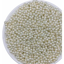 Boncukcu Abla 50 gr 4mm Krem Inci Boncuk ,takı Yapım Boncuğu (50GR,~550 Adet ) B:41