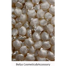 Boncukcu Abla 100 Adet Krem Rengi Sedefli Deniz Kabuğu Midye Istiridye Inci Boncuk (12 Mm) B:1