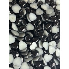 Boncukcu Abla Yarım Kalp Inci 10 mm Siyah (50 gr - 130 Ad) Yapıştırma Inci B:7